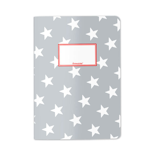 Notizheft A5 kariert Sterne grau