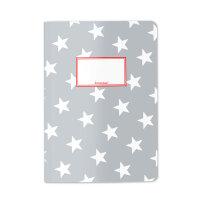 Notizheft A5 kariert Sterne grau