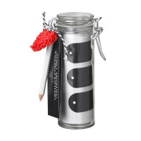 Tafellacketiketten im Glas