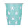Pappbecher Sterne türkis