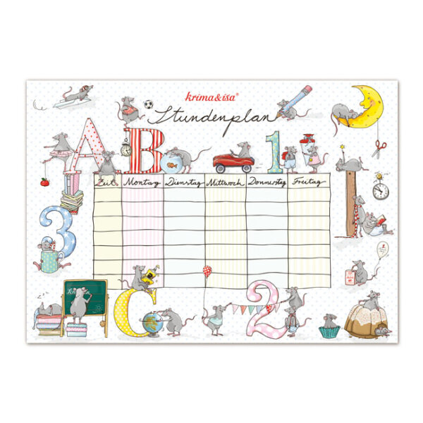 Stundenplan Mäuse Buchstaben Zahlen