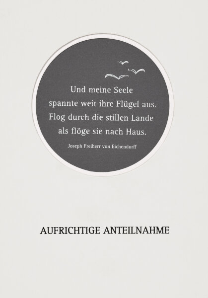 Passepartout Trauerkarte – Aufrichtige Anteilnahme