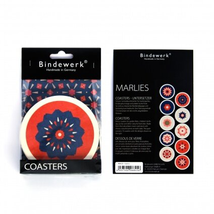 Untersetzer – Bierdeckel blau-rot