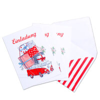 Einladungskarten Geschenkebus