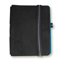 TB 21x28 Leder/Velours Schwarz_Türkis