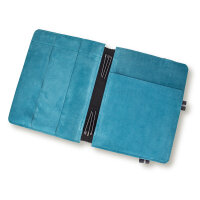 TB 21x28 Leder/Velours Schwarz_Türkis