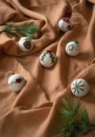 Filz Christbaumkugel weiß Freude