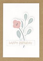 Klappkarte Happy Birthday - Blumen