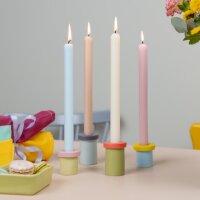 Kerzenhalter - "Pippo" in grün-rosa