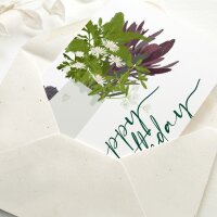 Klappkarte "Happy Birthday Blumen" mit Umschlag