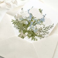 Klappkarte "Blumenstrauß blau" mit Umschlag