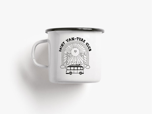 Tasse aus Emaille "Joint Vanture Club"