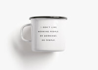 Tasse aus Emaille "Morning people"