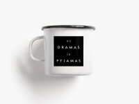 Tasse aus Emaille "no drama"