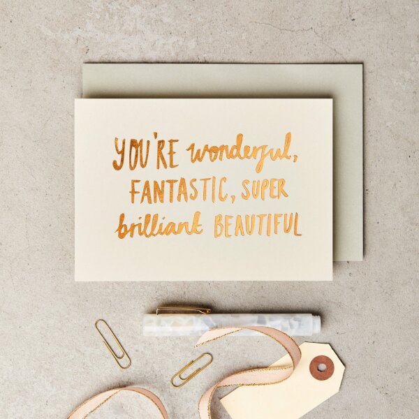 Klappkarte "wonderful, fantastic,..."